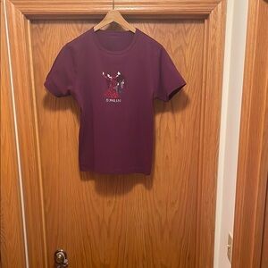 Women’s Burgundy Graphic Sequined T-Shirt